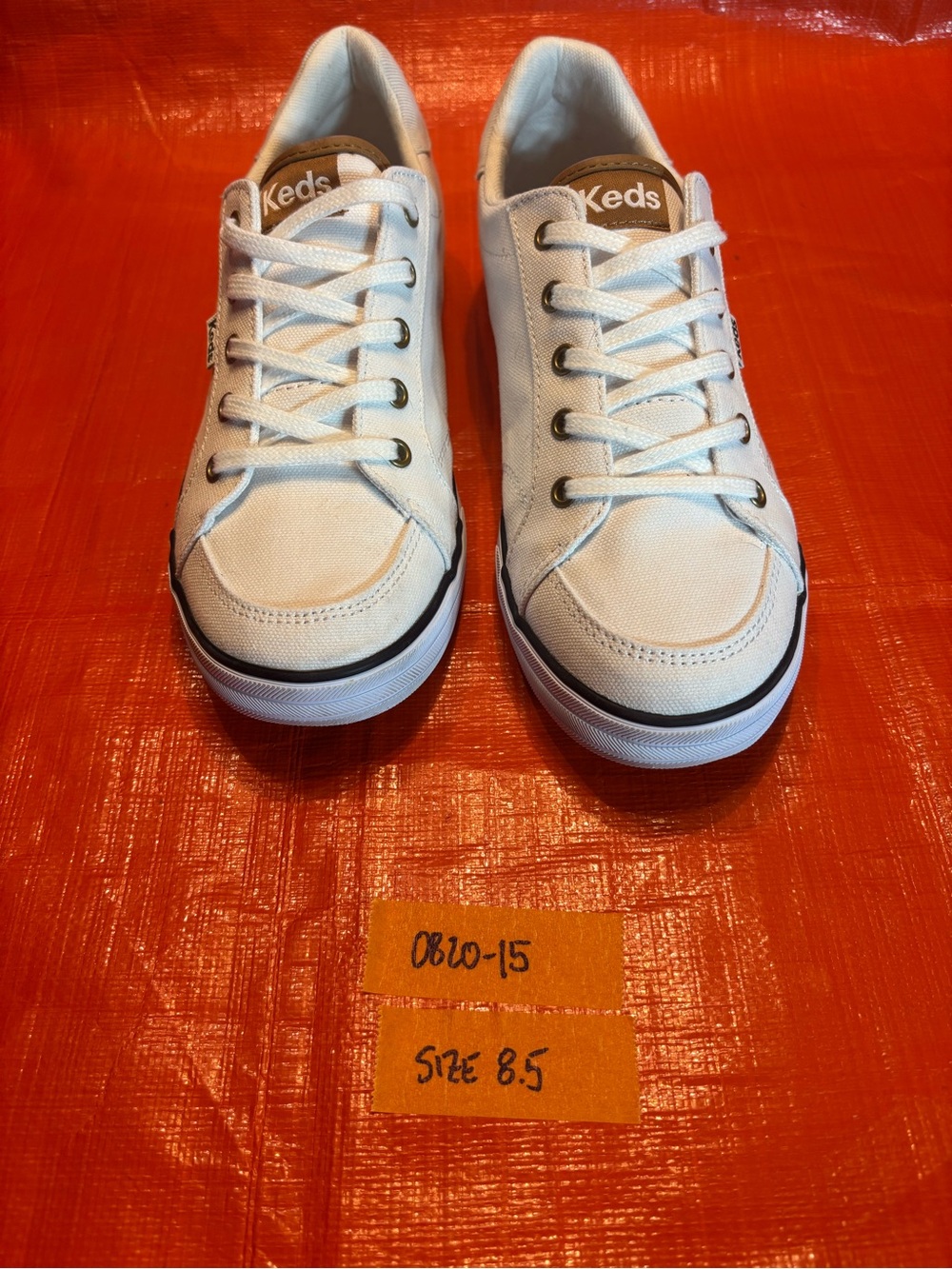 Keds Kids White Canvas Low-Top Sneakers with Black Trim